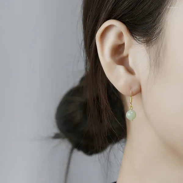 Boucles d'oreilles en peluche imitation hetian jade chinois style ancien hanfu ethnic accessoires accessoires