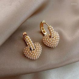 Boucles d'oreilles pendantes Style célébrité, perle douce, cœur de pêche, amour pour femmes, mode luxe, bijoux inhabituels, 2023