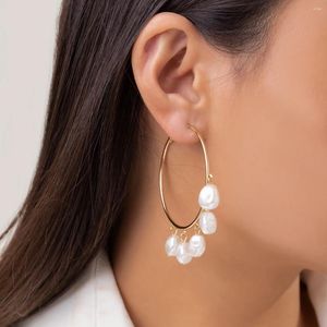 Boucles d'oreilles pendantes IngeSight.Z Vintage géométrique simulé perle goutte ensemble pour femmes personnalité couleur or métal fleur coeur boucle d'oreille