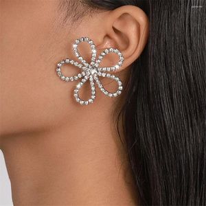 Boucles d'oreilles pendantes INS scintillantes, strass géométriques, bijoux de dîner pour femmes, accessoires de goutte creuse en cristal