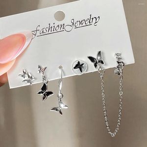Boucles d'oreilles pendantes IPARAM coréen papillon chaîne pendentif pour femmes asymétrique mignon accrocher fête mode bijoux cadeaux