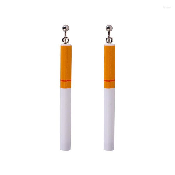 Boucles d'oreilles pendantes ISINYEE mode longue Cigarette Design suspendu pour les femmes fête Punk asymétrique boucle d'oreille nouveauté bijoux