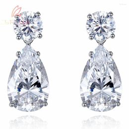 Boucles d'oreilles pendantes IsRabbit plaqué or blanc 18 carats taille fantaisie 10 16MM diamant synthétique anniversaire ensemble argent 925 bijoux fins gratuit