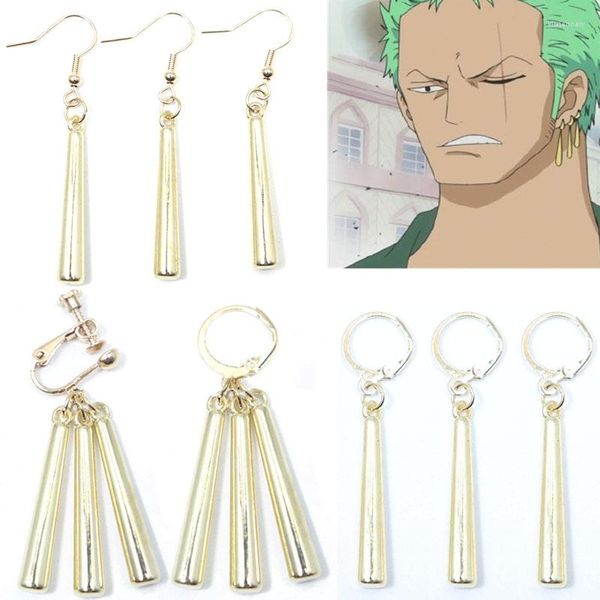 Pendientes colgantes de Anime japonés Roronoa Zoro, Clips para las orejas para mujeres y hombres, aros de Cosplay/pendientes hechos a mano, regalo de joyería