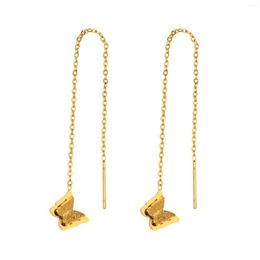 Bengelen oorbellen Japanse Koreaanse mode vlinder voor vrouwen meisjes geschenken sieraden goud kleur roestvrij staal draad