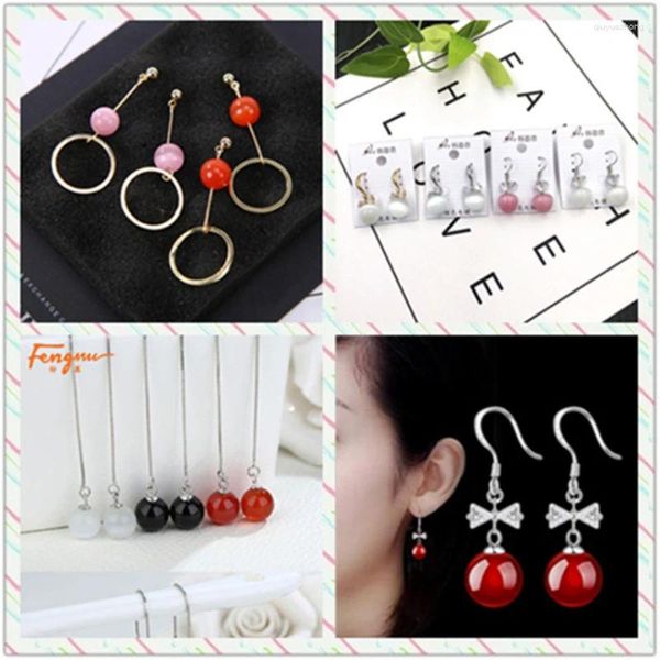 Boucles d'oreilles en pente japonaise coréenne star opale Pendant femelle résine rouge chant hye kyo avec une marée de bijoux d'oreille sauvage