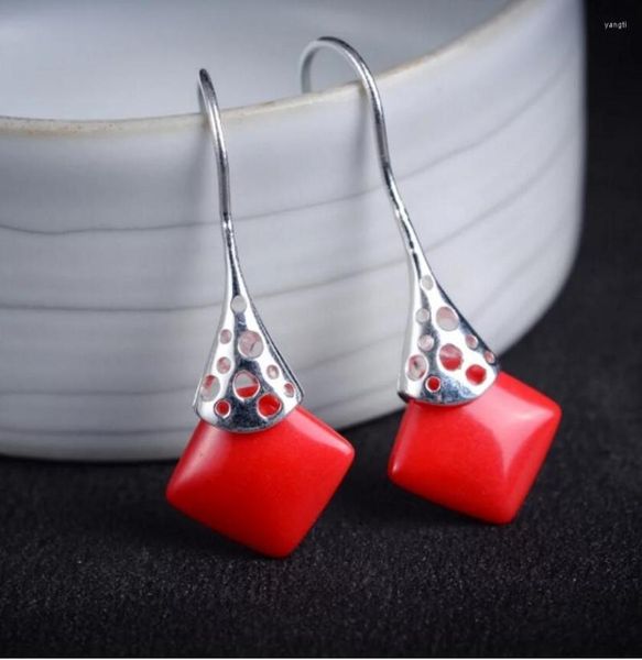 Boucles d'oreilles pendantes, bijoux 7 choix, jolies femmes, pierre en argent véritable, Style artistique, marcassite