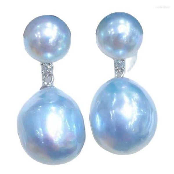 Joyas de pendientes colgantes auténticos Akoya Pearl 925 Plata