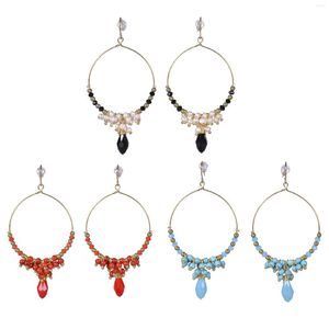 Boucles d'oreilles pendantes bijoux cadeau femme perle d'eau douce de haute qualité bleu Turquoise rouge corail pierre plaqué or 18 carats bohème