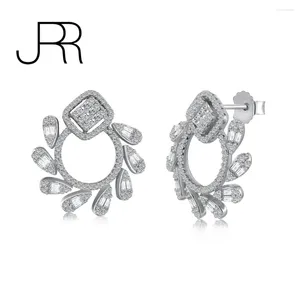 Boucles d'oreilles en peluche JRR 925 Sterling Silver Flower High Carbon Diamonds Gemstone Ooy Ooys For Women Fine Jewelry Wholesale