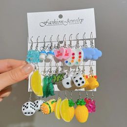 JWER – boucles d'oreilles pendantes en acrylique, couleur bonbon, ensemble pour femmes, Dopamine, bohème, mignon, nuage, fleur, goutte, fête étudiante, bijoux Y2K