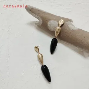 Dange oorbellen Karakale zwarte en gouden kleur mode sieraden geometrische dames etnische stijl handgemaakte sieraden