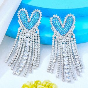 Boucles d'oreilles pendantes Kellybola luxe mignon coeur gland pour magnifique mode femmes mariée boucle d'oreille Aretes De Mujer Modernos cadeau 2023