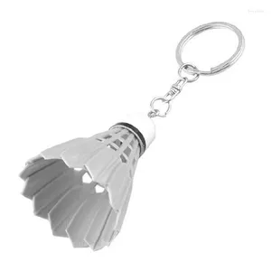 Dangle Oorbellen Sleutelhanger Handtas Splitring Kunststof Sleutel Badminton Decoratie Wit