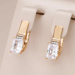 Boucles d'oreilles pendantes Kienl carré naturel Zircon boucle d'oreille pour les femmes 585 couleur or Rose accessoires de mariage de haute qualité bijoux fins quotidiens