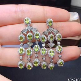 Bengelen oorbellen kjjeaxcmy fijne sieraden 925 sterling zilver ingelegde natuurlijke peridot dames voortreffelijke vintage tassel edelstenen ondersteuning detectio