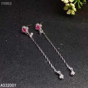 Dangle Oorbellen KJJEAXCMY Fijne Sieraden Natuurlijke Roze Saffier 925 Sterling Zilver Vrouwen Ondersteuning Test Luxe