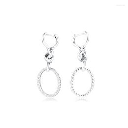 Pendientes colgantes con forma de corazón anudado para mujer, joyería de plata de ley 925, moda de maquillaje para fiesta femenina, venta al por mayor