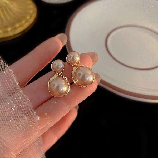 Pendientes de colgación coreana linda champán dorado perla para joyas para mujeres 2023 tendencia de lujo arete para mujeres al por mayor