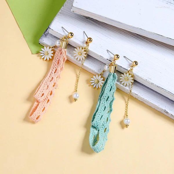 Pendientes colgantes Corea linda flores de moda de moda Drop para niña Joya de joyas de joyería