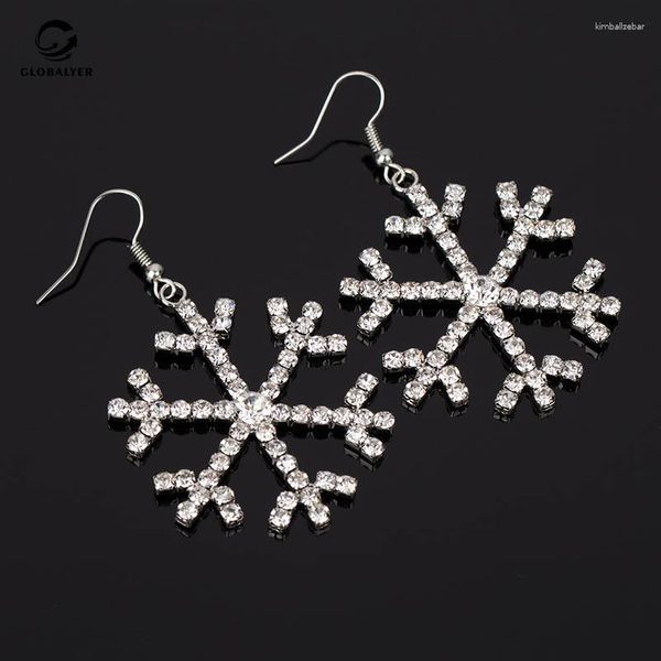 Pendientes colgantes Coreano Lindo Copo de nieve Cristal Stud Hipoalergénico Circón Mundo Niñas Regalos para niños 119