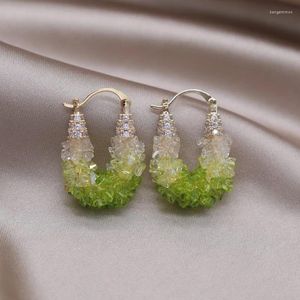 Pendientes colgantes Diseño coreano Joyería de moda Chapado en oro de 14 quilates Lujo Hecho a mano Cristal Zircon Elegantes accesorios de fiesta para mujer