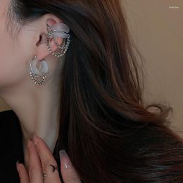 Dangle Oorbellen Koreaanse Diamanten Ketting C-vormige Acryl Ins Mode Gepersonaliseerde Hip Hop Creatieve Vrouwen Meisje Oor Clip Gesp