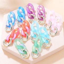 Boucles d'oreilles pendantes coréennes exagérées pour les femmes chaîne acrylique 2023 tendance Punk goutte bijoux cadeau de fête
