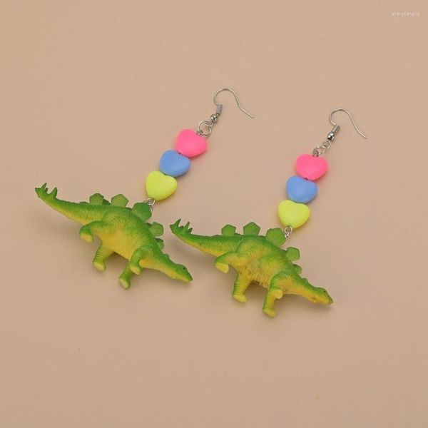 Pendientes colgantes moda coreana lindo dinosaurio para mujeres artículos de juguete de animales con Piercing joyería regalos