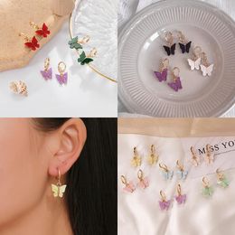 Dange oorbellen Koreaanse mode schattige glitter vlinder voor dames street drop sieraden geschenken Pendientes de aro