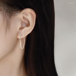 Boucles d'oreilles pendantes de créateur de mode coréenne, Boucle Oreille géométrique pour femmes, chaîne à pompon, bijoux féminins Kolczyki