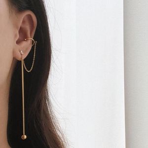 Benglee oorbellen Koreaanse mode minimalistische oorclips lange tassel voortreffelijke ketting haak uit één stuk single golden earring sieraden geschenken