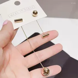 Pendientes colgantes colgantes de bola de balón brillantes coreanos coreano hilo largo caída para mujeres moda geométrica colgante joyería regalos