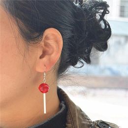 Pendientes colgantes coreanos para mujer, piruleta de resina, gota para chicas lindas, colgante divertido a la moda, regalo de joyería 2023