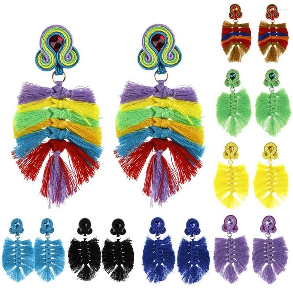 Pendientes colgantes KPacTa 2024, pendientes de plumas de estilo étnico, joyería para mujer, regalo de Navidad Orecchini Piuma