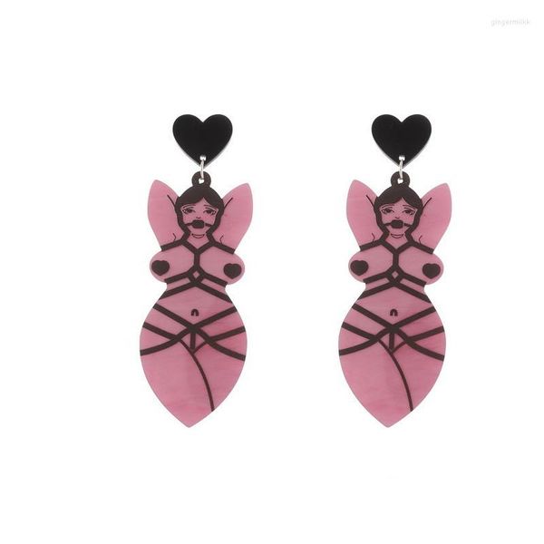 Pendientes colgantes KUGUYS con estampado de gota de arte corporal para niñas y mujeres, joyería de moda, accesorios acrílicos de moda