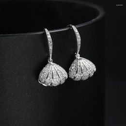 Pendientes colgantes LADYCHIC llegada moda coreana imitación perla Shell gancho diseño único Color oro plata gota romántica