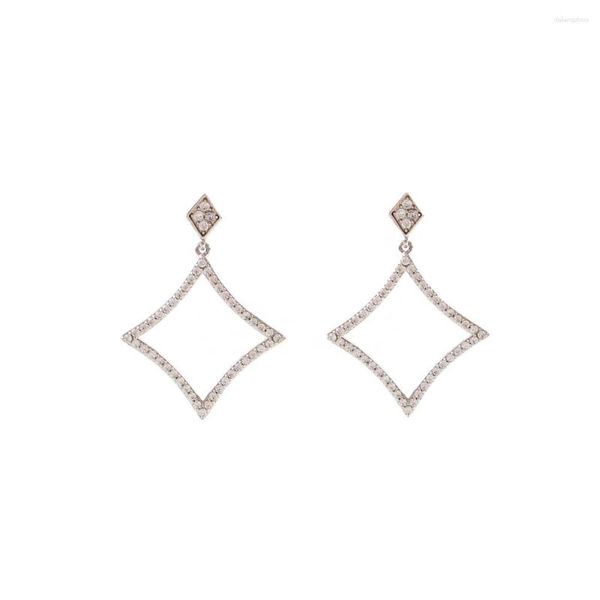 Boucles d'oreilles pendantes LANFLORA mode Zircon femmes géométrique pour cadeau d'anniversaire en alliage de cuivre magasin d'usine prix de gros