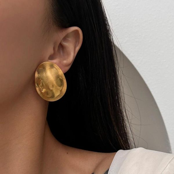 Pendientes colgantes grandes personalizados de acero inoxidable para mujer, joyería única chapada en oro de 18k, tendencia navideña geométrica 2024