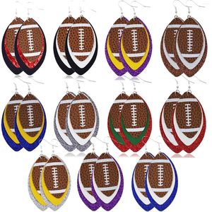 Boucles d'oreilles en peluche de couches à paillettes Rugby America Football Hoop pour femmes Fashion Sport Jewelry Wholesale 2023 Tendance