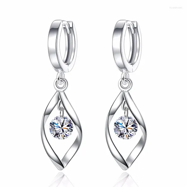 Boucles d'oreilles pendantes LByzHan 925 bijoux en argent Sterling de haute qualité femme mode rétro Long gland cubique zircone Pop crochet