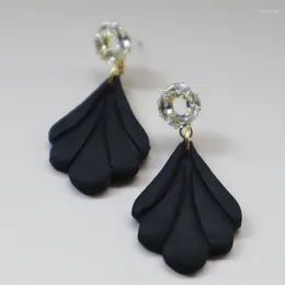 Boucles d'oreilles en pendaison de feuille de feuilles pour femmes filles simples polymère argile goutte de boucle d'oreille bijoux accessoires cadeaux