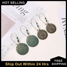 Dangle Oorbellen Bladeren Drop Earring Boheemse Vintage Groene Holle Lange Voor Vrouwen Accessoires 2024 Party Etnische Boho Sieraden