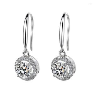 Dangle Oorbellen Lennik 1/2 Karaat D Kleur Moissanite Drop Voor Vrouwen Ronde Briljant Geslepen Diamant Verleden Test 925 Sterling zilveren Sieraden