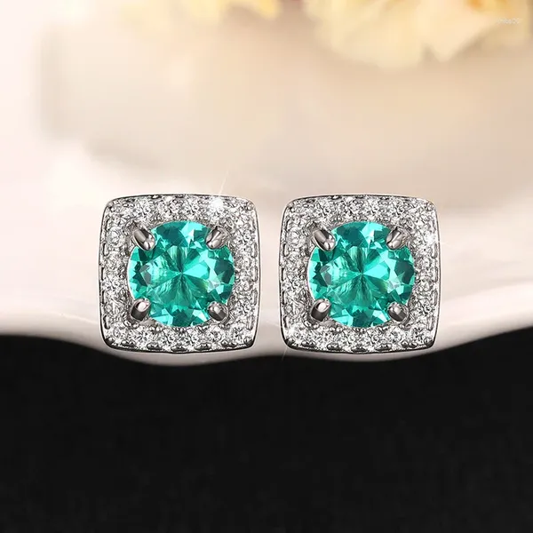 Pendientes colgantes de circonita azul claro, pendientes de plata 925, accesorios diarios para mujer, joyería de moda para mujer, ceremonia de compromiso