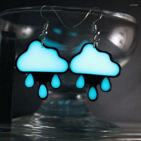 Pendientes colgantes Light Rain Ear Cuff GLOW In The DARK Weather Forecast Pendiente Eardrop Clip MUJER Girl Gift For Your's