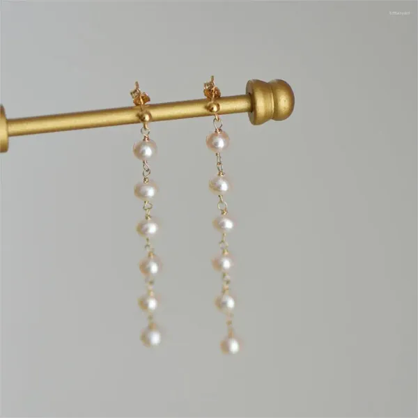 Lii Ji – boucles d'oreilles pendantes en perles d'eau douce, haute brillance, longues gouttes, vrais bijoux pour femmes, amoureux, maman, joli cadeau