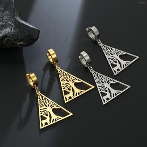 Brincos pendentes LIKGREAT Tree of Life para mulheres Geométricas Deer Triangle Tassel Drop Aço inoxidável Jóias declarativas