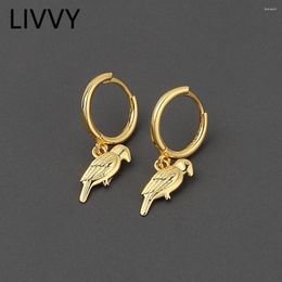 Boucles d'oreilles pendantes LIVVY couleur argent oiseaux pendentif pour femmes Simple mode haute qualité exquis élégant bijoux accessoires