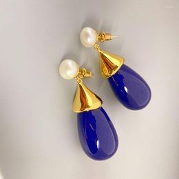 Boucles d'oreilles pendantes LONDANY Atmosphère européenne et américaine Tendance du vent exagérée Conception de niche d'aubergine féminine